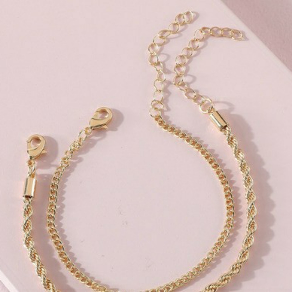 2 Pcs Simple Chain Bracelets - Picture 2 of 5